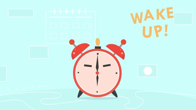 alarm, morning, late, clock, wake up, animation, 4k, motion picture, alarm clock for morning to get up, waking up purpose