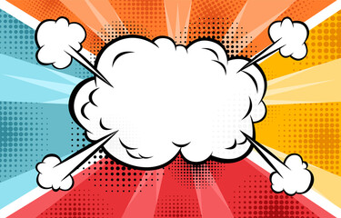 Pop Art Background with Eplosion. Cartoon Style Background