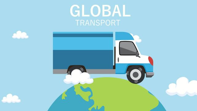 transport, global, delivery, free delivery, global transport, animation, motion picture