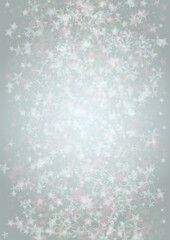 Vector Magical Glowing Background with Silver and Purple Falling Stars on Grey. Sparkle Star Sky Cover and Card Design. Glittery Confetti Frame. Christmas and New Year Poster. Baby Fairy Print.