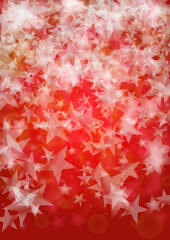 Vector Magical Glowing Background with Silver White and Purple Falling Stars on Red. Sparkle Star Night Cover and Card Design. Christmas and New Year Poster. Glittery Confetti Frame.