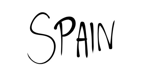 Spain country name handwriting