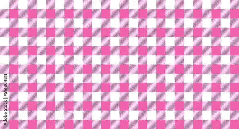 Wall mural Pink white plaid vintage seamless texture - Wall murals