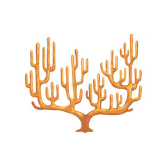 Coral reef underwater plant, isolated vector ocean, aquarium and undersea water life. Cartoon sea biodiversity, marine flora