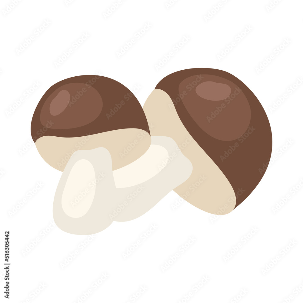 Aufkleber edible mushrooms semi flat color vector object. full sized item on white. low in calories vegetable.