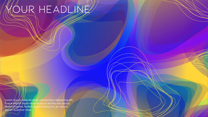 Abstract Futuristic Vector Background with Liquid  Shapes and Lines. Modern Colorful Gradient Wallpaper. Trendy Digital Design for Your Poster, Banner, Template, Web Page.