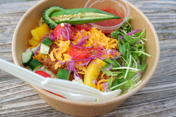 Traditional Okinawa food, taco rice