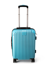 Blue plastic suitcase