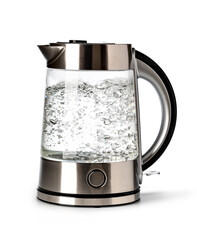 Electric kettle on white background