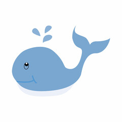 Whale. Vector isolated illustration on white background.