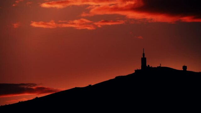 Mont Ventoux at sunset, mountain in Provence region of southern France.
