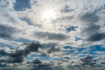 Landscape view of clouds in the blue sky
