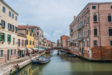 View of a Canal at Cannaregio District in Venice, Veneto, Italy, Europe, World Heritage Site