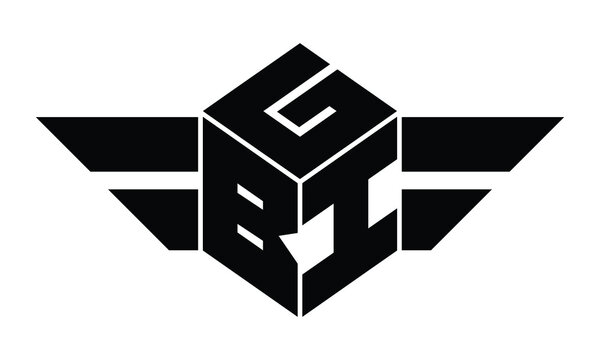 GBI three letter gaming logo in polygon cube shape logo design vector template. wordmark logo | emblem logo | monogram logo | initial letter logo | sports logo | minimalist logo | typography logo |