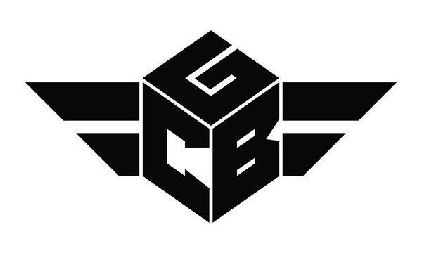 GCB three letter gaming logo in polygon cube shape logo design vector template. wordmark logo | emblem logo | monogram logo | initial letter logo | sports logo | minimalist logo | typography logo |