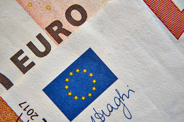 banknoty euro w przybliżeniu  , euro banknotes approximately