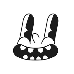 Cartoon mascot character. Vintage retro faces. Vector funny smile.