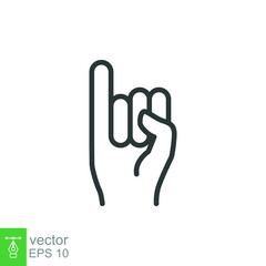 Promise line icon. Simple outline style. Finger, gesture, little, communication concept. Black and white symbol. Vector illustration isolated on white background. EPS 10