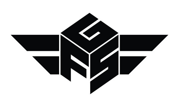 GFS three letter gaming logo in polygon cube shape logo design vector template. wordmark logo | emblem logo | monogram logo | initial letter logo | sports logo | minimalist logo | typography logo |