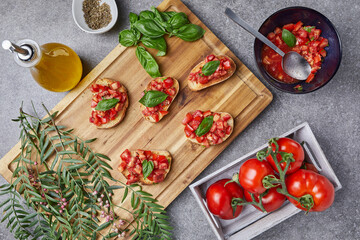 The bruschetta, Bread, tomato, basil3