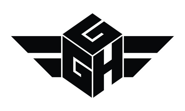 GGH three letter gaming logo in polygon cube shape logo design vector template. wordmark logo | emblem logo | monogram logo | initial letter logo | sports logo | minimalist logo | typography logo |