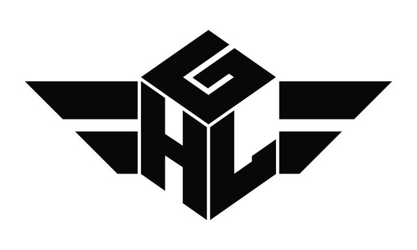 GHL three letter gaming logo in polygon cube shape logo design vector template. wordmark logo | emblem logo | monogram logo | initial letter logo | sports logo | minimalist logo | typography logo |