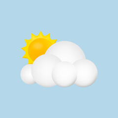 3d weather for web background design. Icon set cloud weather. 3d vector realistic objects. Vector illustration design element set. Isolated objects