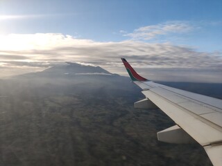 Fototapeta premium Kilimanjaro mountain from airplane