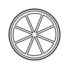 Obraz premium Citrus. A slice of a lemon or orange. Coloring book for children. Black and white vector illustration.