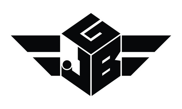 GJB three letter gaming logo in polygon cube shape logo design vector template. wordmark logo | emblem logo | monogram logo | initial letter logo | sports logo | minimalist logo | typography logo |