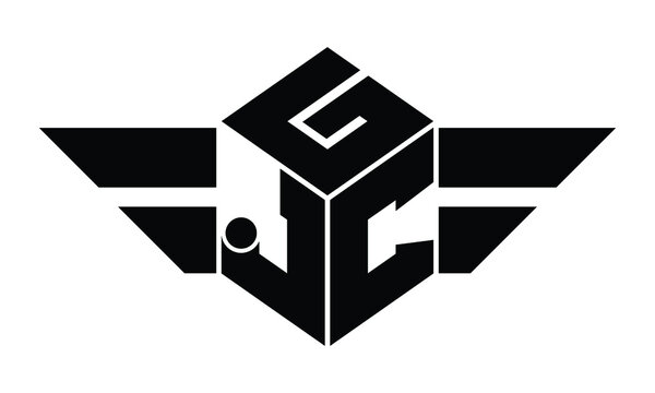 GJC three letter gaming logo in polygon cube shape logo design vector template. wordmark logo | emblem logo | monogram logo | initial letter logo | sports logo | minimalist logo | typography logo |