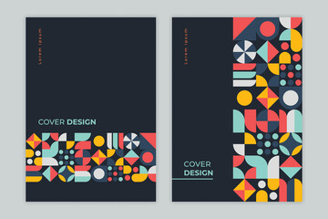 Book cover design brochure front page template, corporate report abstract geometric illustration design