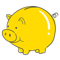 노란색 돼지 저금통
