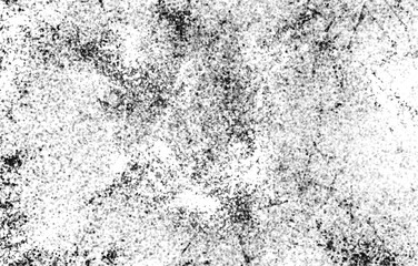 Grunge black and white pattern. Monochrome particles abstract texture. Background of cracks, scuffs, chips, stains, ink spots, lines. Dark design background surface.
