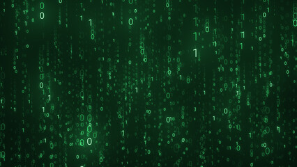 Lots of Matrix Binary Code Random Number Falling Background