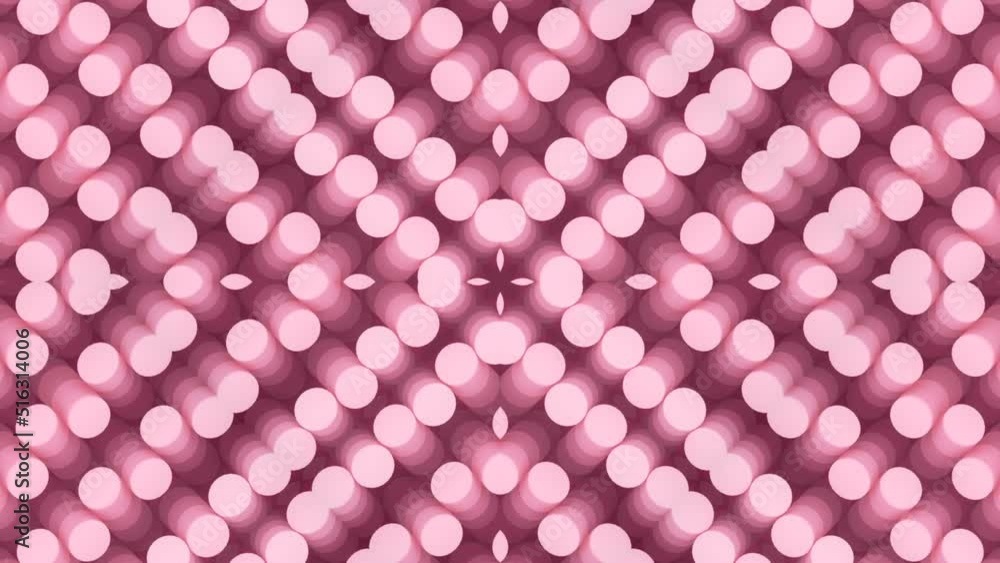 Aufkleber Pattern of seamless loop wave-animated cylindrical shapes. 3d rendering HD