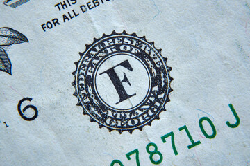 banknot , 1 dolar amerykański w przybliżeniu  ,FED , banknote, US $ 1 approximately, the Fed - obrazy, fototapety, plakaty