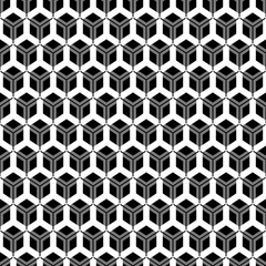 Repeated color polygons tessellation on white background. Seamless surface pattern design with regular hexagons. Hexagonal grid motif. Honeycomb wallpaper. Digital paper for web designing. Vector art.