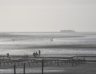 North Sea landscape in Sankt Peter-Ording, Germany.