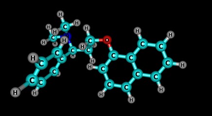 Dapoxetine molecular structure isolated on black