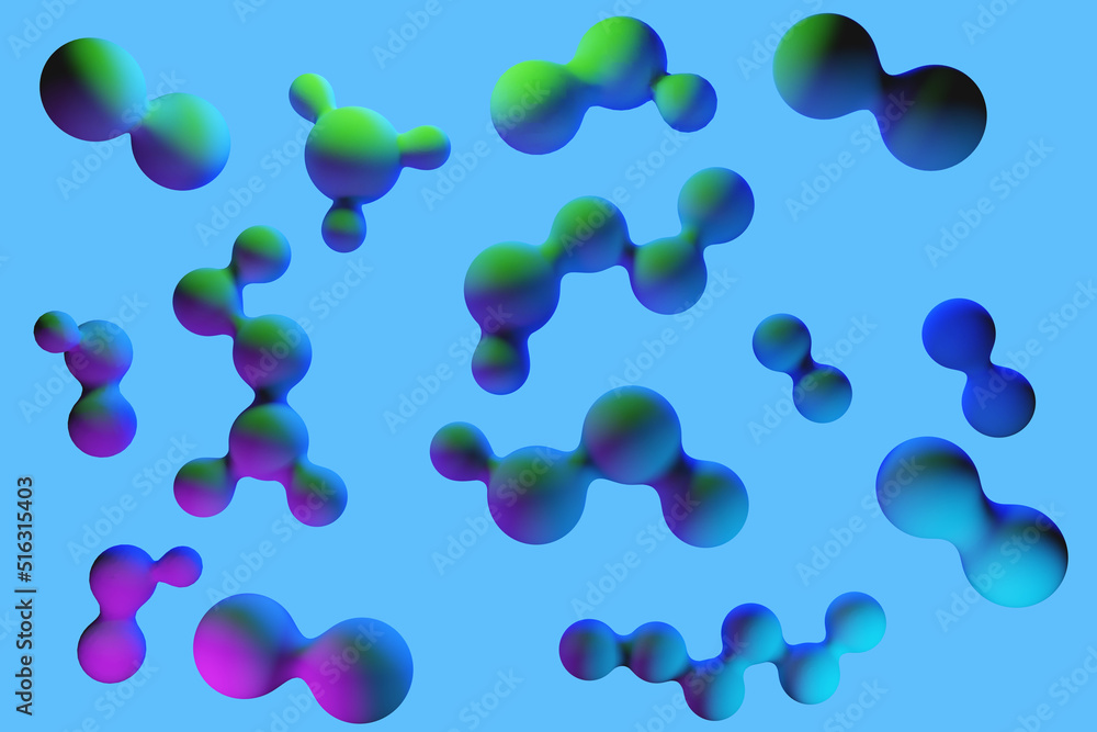 Poster stylish scientific background. texture with dividing cells. visualization of process of cell divisio