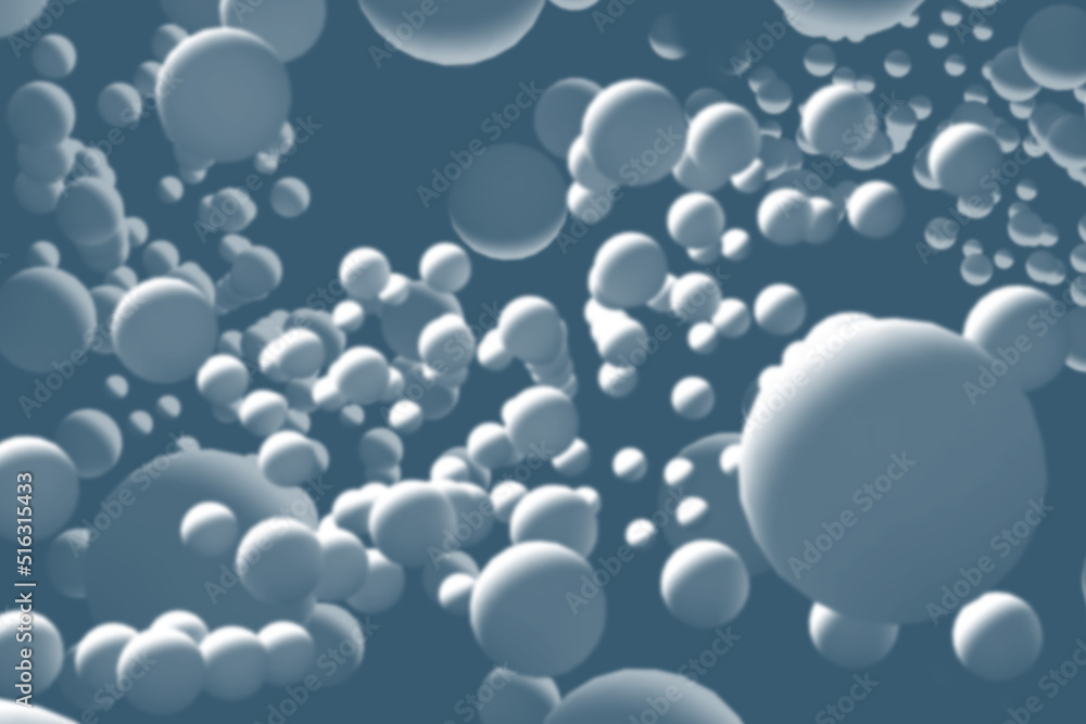Poster volumetric background. flying balls. white balloons blurred background. abstract background for your