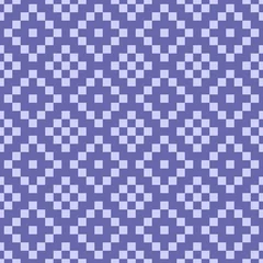 Cercles muraux Pantone 2022 very peri Color of year 2022 very peri background. Geometric seamless pattern with violet pixel art rhombus. Abstract diamond vector pattern. Simple vector illustration. Design for fabric, wallpaper, textile