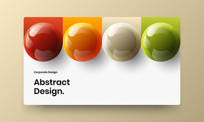 Multicolored banner design vector illustration. Simple 3D balls postcard concept.