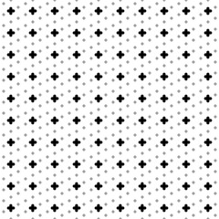 Fototapeta premium Square seamless background pattern from black quatrefoil symbols are different sizes and opacity. The pattern is evenly filled. Vector illustration on white background