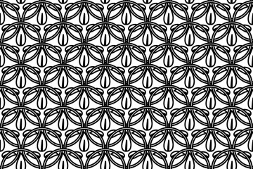 Seamless pattern completely filled with outlines of ecology symbols. Elements are evenly spaced. Vector illustration on white background