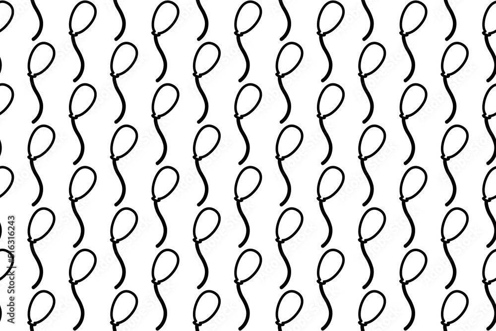 Poster seamless pattern completely filled with outlines of balloon symbols. elements are evenly spaced. vec