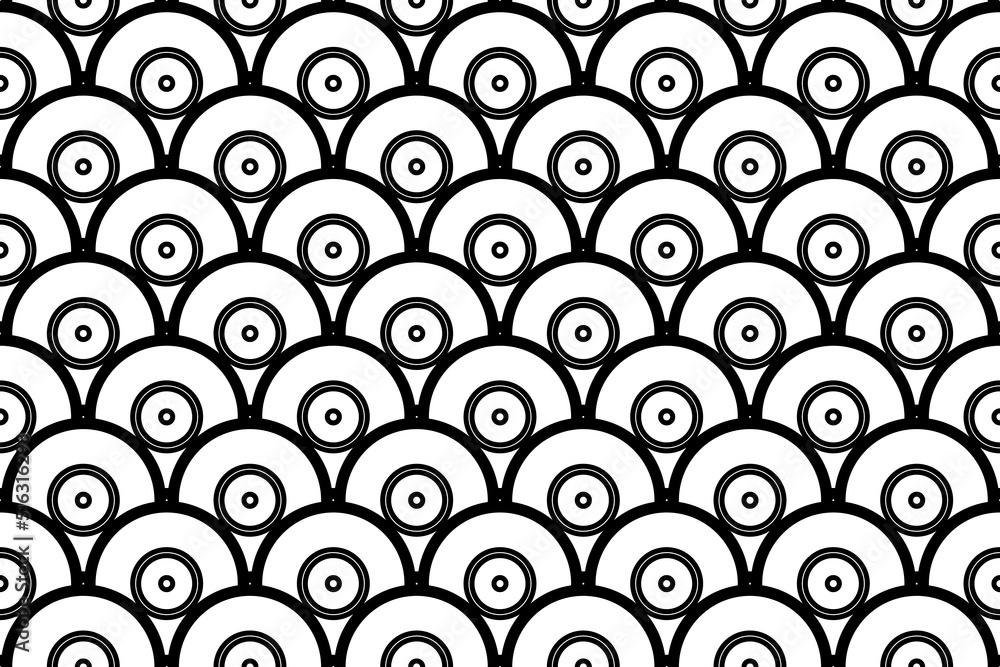 Poster seamless pattern completely filled with outlines of gramophone record symbols. elements are evenly s