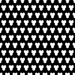 Geometric background. Three pronged blocks. Seamless surface pattern design. Mosaic ornament. Grid motif. Perforated panel wallpaper. Decorative wire mesh. Vector art.