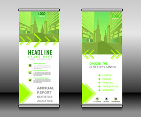 Roll up banner template design,banner layout, advertisement, pull up, polygon background.